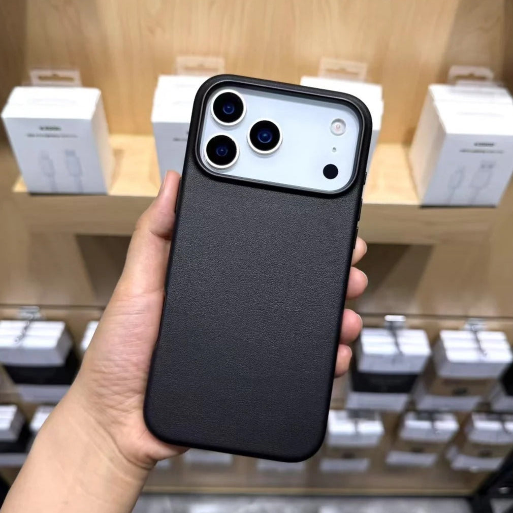 iPhone 17 Pro Leather Cover, Genuine Kzdoo Noble Collection Series Leather Case - Black